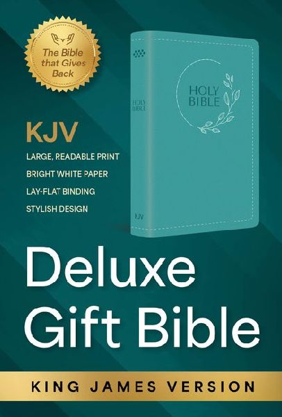 KJV Holy Bible: Deluxe Gift Bible - Turquoise Circle Leaf: King James Version Bible