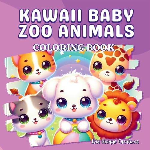 Kawaii Baby Zoo Animals, Coloring Book