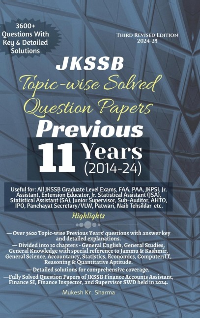JKSSB Topic-wise Solved Question Papers: Previous 9 Years (2014-22)