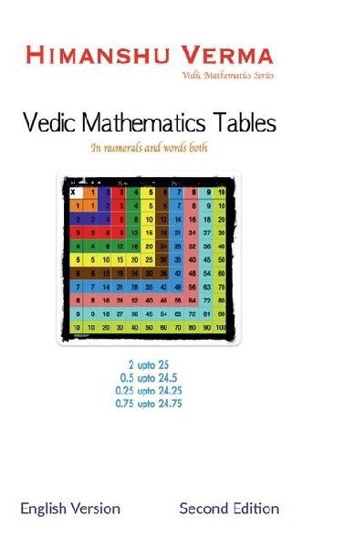 Vedic Mathematics Tables: Tables in Numbers and words both inluding tables of .5, .25 and .75