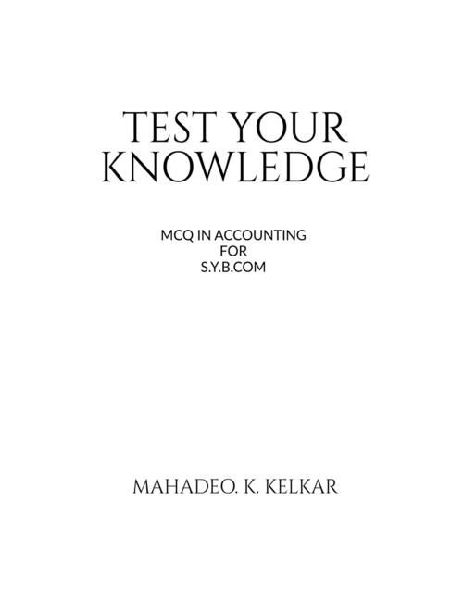Test Your knowledge - MCQ in Accounting