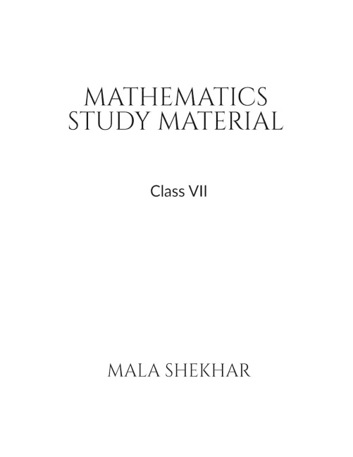 Mathematics Study Material for Class 7