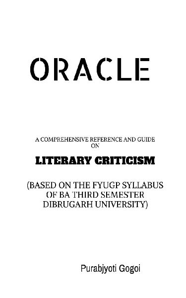 Oracle: A Comprehensive Reference and Guide on Literary Criticism