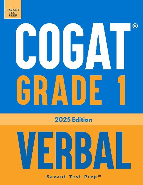 COGAT Grade 1 Verbal: 3 Practice Tests - Level 7